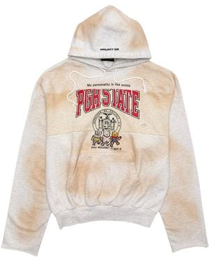 PROJECT G/R Reworked Sport Logo Hooded Sweatshirt Dirty Melange" Pgrrshsgdm" - Black
