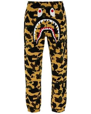 A Bathing Ape 1St Camo Shark Joggers 1K8 015 2008" - Black