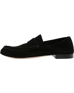 The Row Soft Mocassin Loafers F2096 L305 Blk" - Black