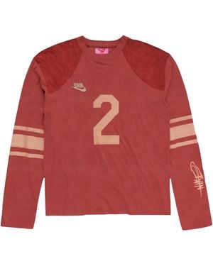 Travis Scott Nike Angel Vintage Football Heavy Wash/S T-Shirt Tsuc109" - Red