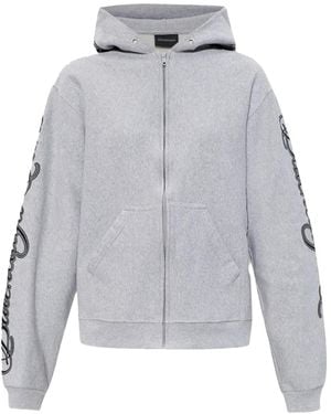 Balenciaga Standard Zip Hoodie "Light Heather 851236 Ttvm8 2569" - Black