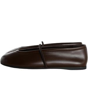 Miu Miu Nappa Leather Ballerinas "Dark" 5F334E 070 F0003" - Black