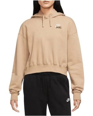 Nike Sportswear Club Fleece Oversized Cropped Pullover Hoodie Fb8258 200" - Black