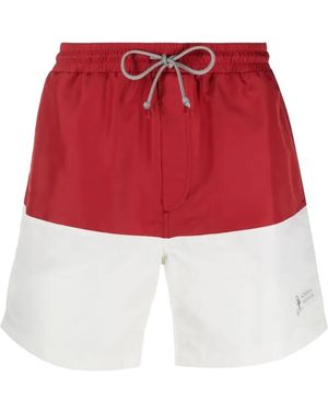 Brunello Cucinelli Two-Tone Swim Shorts And" Brun067" - Red