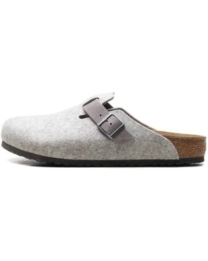 Birkenstock Boston Natural Leather Felt "Light" 1026149" - Black