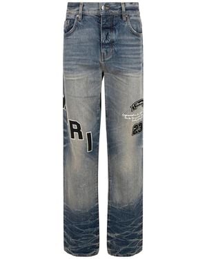 Amiri Hockey Logo Jeans "Vintage" Aw23Mdf004 875" - Black