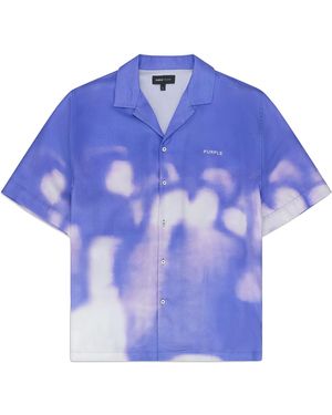 Purple Brand Lyocell Button-Up Shirt P346 Lbwc225" - Blue
