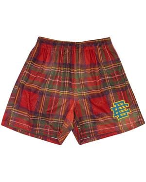 Eric Emanuel Plaid Shorts Ee014" - Red