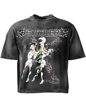 RETROVERT Nurse Rhinestone T-Shirt Ret014" - Black