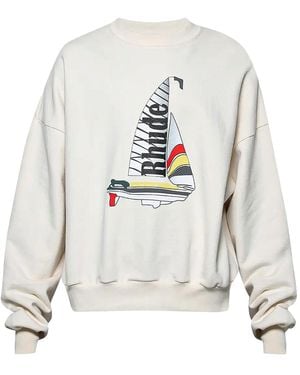 Rhude Cotton Graphic Sweatshirt "Cream" Ss24Sw023201140114" - Black