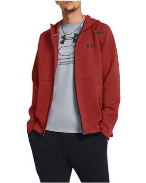 Under Armour Unstoppable Fleece Full-Zip Sweatshirt 1379806 840" - Red