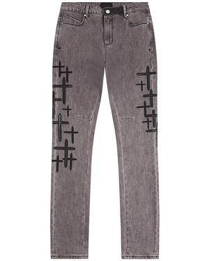 RTA Bryant Clouded Mist Cross Patch Denim Mdgdd1149" - Black
