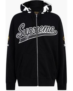 Supreme Vanson Leather Spider Web Zip "ss 21" - Black
