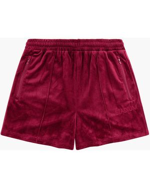 Stadium Goods Velour Leisure Shorts "cabernet" - Red