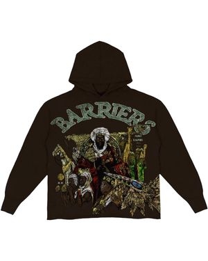 Barriers Mansa Musa Portrait Logo Hooded Sweatshirt "Dark Multi" Bar76" - Black