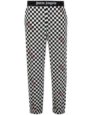 Palm Angels Damier Print Easy Trousers Pmca122F22Fab0021025" - Black