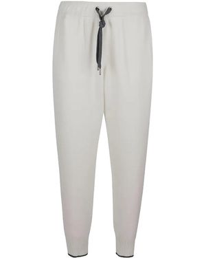 Brunello Cucinelli Knit Drawstring Trousers Brun586" - Black
