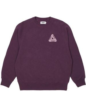 Palace Tri-Ferg Slub Crewneck Sweatshirt P0131" - Purple