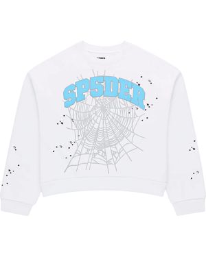 Sp5der Varsity Web Crewneck 589" - Black