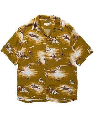 Kapital Rayon Kamikaze Aloha Shirt K2305Ss196-God" - Black