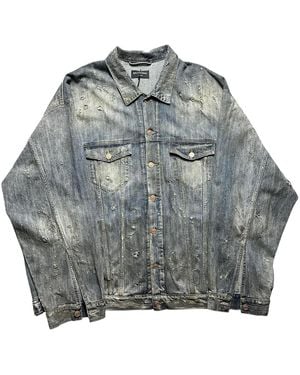 Balenciaga Rhinestone Logo Oversized Denim Jacket Rf24 779353 Tnw65 4036" - Grey