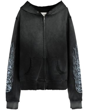 Vague Studios Thrash Zip Up Hoodie "Sunbeat" Vg004" - Black