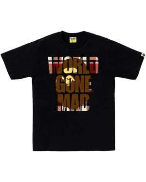 A Bathing Ape Check Wgm Ape Head Overlap T-Shirt 1J30 110 053 Blk" - Black