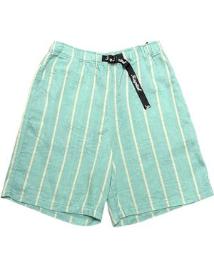 Kapital Linen Phillies Stripe Easy Shorts Kap039" - Green