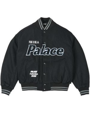 Palace Fukuoka Varsity Jacket P0080" - Black