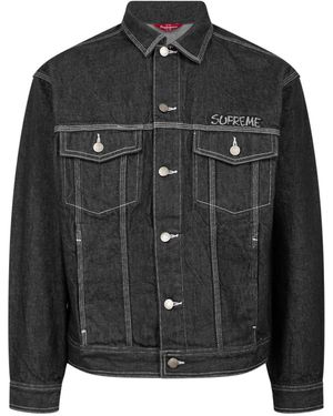 Supreme Smurfs Denim Trucker Jacket "Fw20" Su12362" - Black