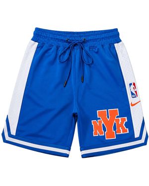 Pro Standard Nba New York Knicks Letterman Pro 2.0 Dk Shorts "Eggshell" Bnk3516956 Ryb" - Blue