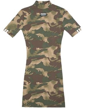 adidas Allover Print T-Shirt Dress "Hemp Earth Base Cargo" Ec0753" - Black