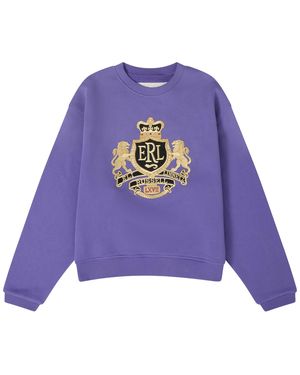 ERL Crest Crewneck Sweatshirt 13T025" - Purple