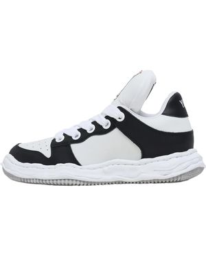 Maison Mihara Yasuhiro Wayne Og Sole Embossed Leather Low A12Fw718 Blw" - Black