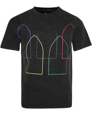 Who Decides War Interwoven Windows T-Shirt 1110350002Ss24" - Black