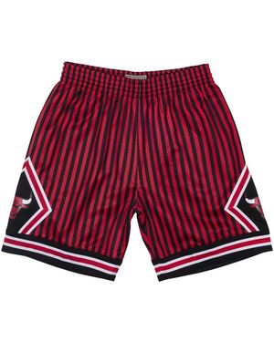 Mitchell & Ness Nba Striped Swingman Shorts "1997 Chicago Bulls - Red