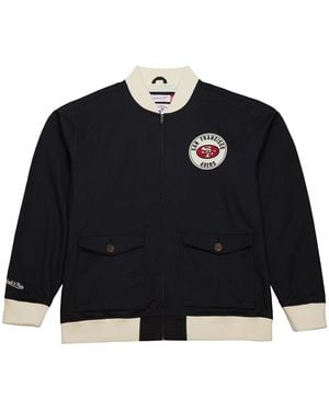 Mitchell & Ness Nfl Replay Cotton Twill Jacket Vintage Logo 49Ers Jk8071 Sf4Blck" - Black