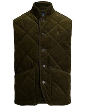Polo Ralph Lauren 16 Wale Corduroy Hurston Quilted Vest "Company" 710B15979003" - Black