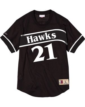 Mitchell & Ness Nba Mesh Name & Number Crew Neck "Dominique Wilkins Hawks" Ba8X4G-Aha-K-Kvm" - Black