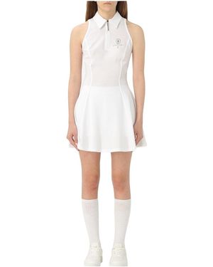 Brunello Cucinelli Zip Collar Dress "Bianco Ottico" Brun1411" - Black