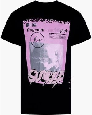 Travis Scott Pink Sunrise T-shirt "cactus Jack X Fragment" - Black