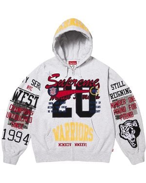 Supreme Warriors Appliqué Zip Up Hooded Sweatshirt "Ss26 - Black