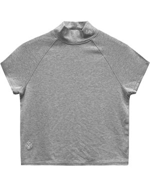 Chrome Hearts Bad Seed Mock Neck Short Sleeve T-Shirt Chrm1540" - Grey