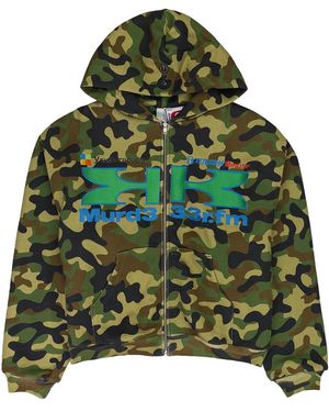 Greedy Unit Camo Double Layered Hoodie "Murd333R.Fm - Green