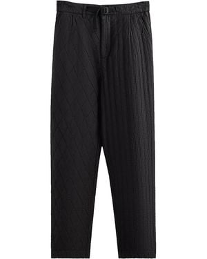 Kith Quilted Garrison Trousers Khm060503 001" - Black