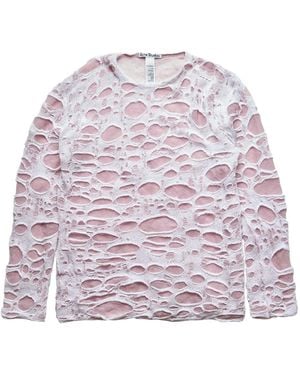 Acne Studios Layered Knit Cobweb Top B60362Bqs" - Black