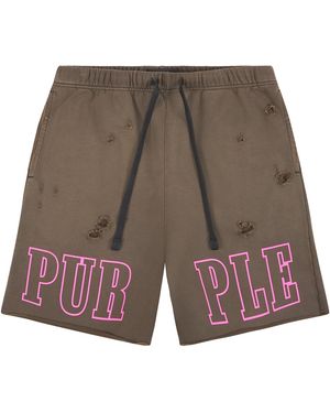 Purple Brand Slab Outline Shorts M4218 Mbms326" - Black
