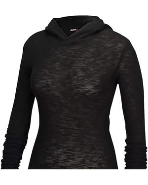 Reebok The Noble Fight Long Sleeve Waffle Hoodie B10680" - Black