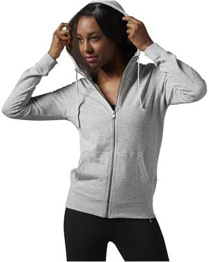 Reebok Elements French Terry Full Zip Hoodie "Medium Heather" Aj3771" - Black