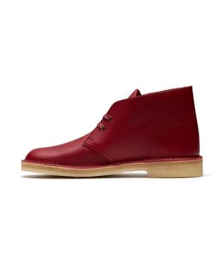 Clarks Desert Boot "Dark Leather" 26182825" - Red